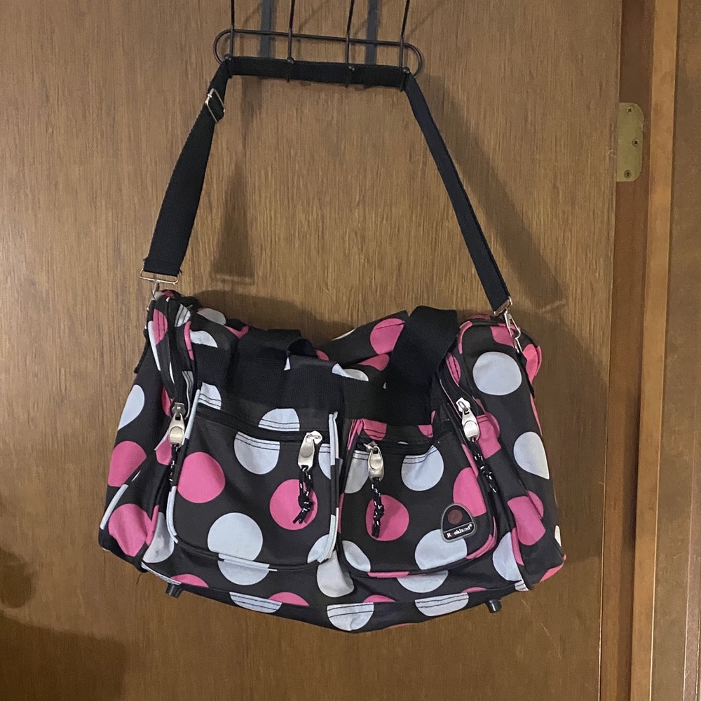 Rockland Pink & Gray Polka Dot Duffel Bag – Carry On Gym Travel Bag